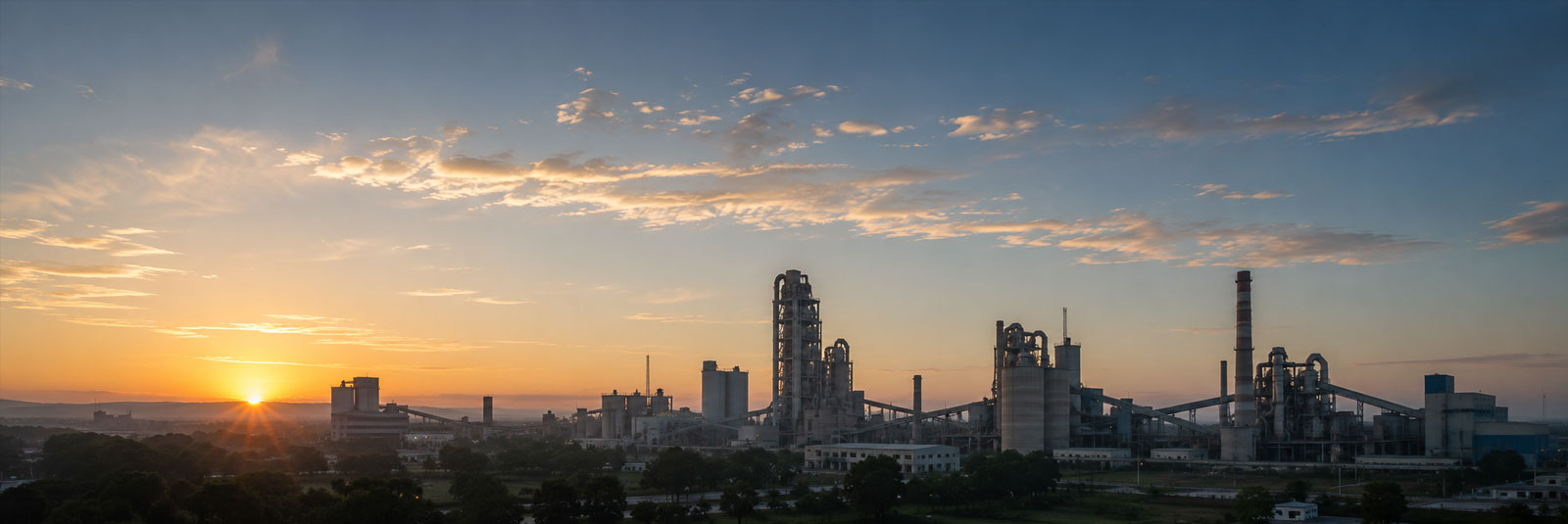 Industrial site at dawn
